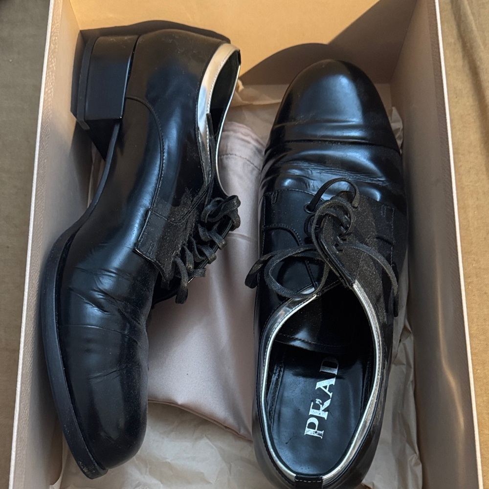 Prada Women's Black Leather Loafers